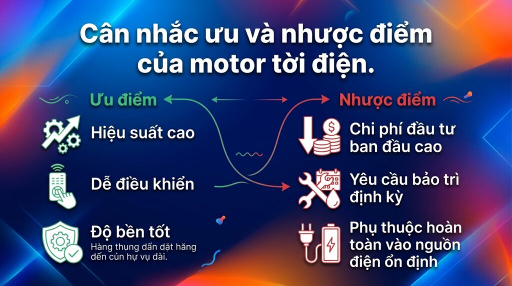 Cân nhắc ưu và nhược điểm của motor tời điện.