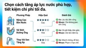 Chọn cách tăng áp lực nước phù hợp, tiết kiệm chi phí tối đa.