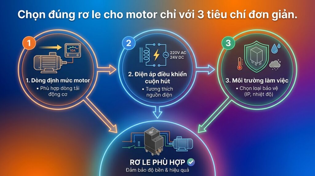 Chọn đúng rơ le cho motor chỉ với 3 tiêu chí đơn giản.