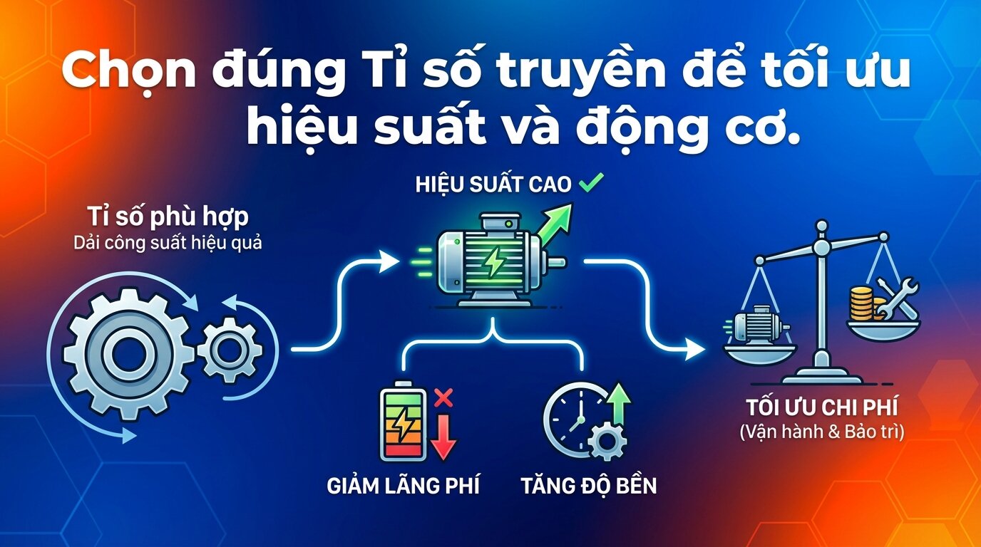 Chọn đúng Tỉ số truyền để tối ưu hiệu suất và động cơ.