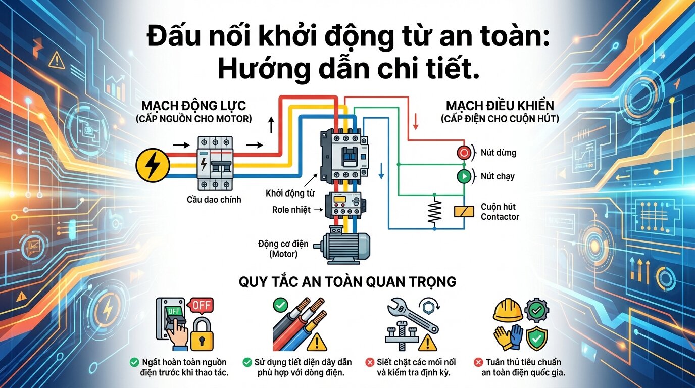 Đấu nối khởi động từ an toàn: Hướng dẫn chi tiết.
