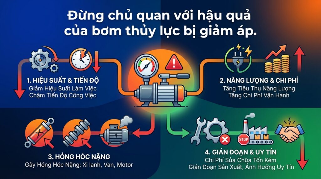 Đừng chủ quan với hậu quả của bơm thủy lực bị giảm áp.