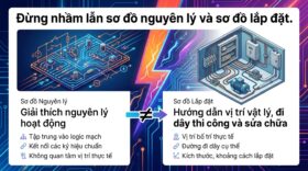 Đừng nhầm lẫn sơ đồ nguyên lý và sơ đồ lắp đặt.