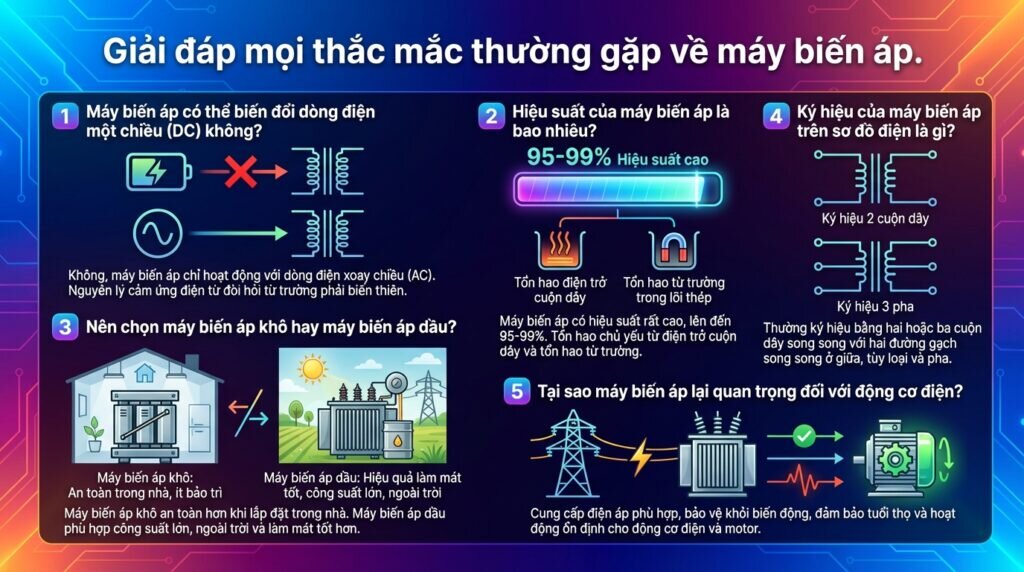 Giải đáp mọi thắc mắc thường gặp về máy biến áp.