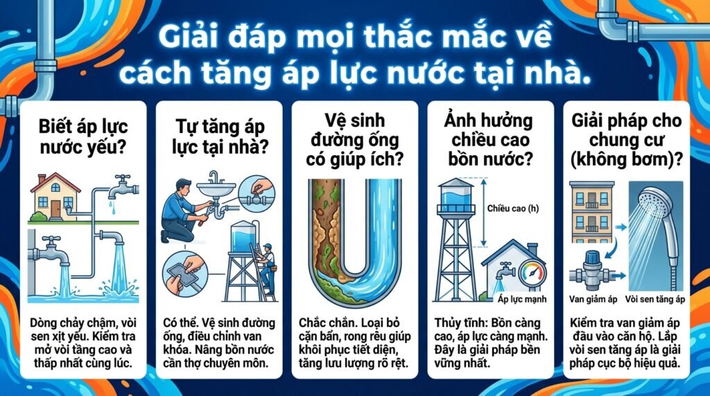 Giải đáp mọi thắc mắc về cách tăng áp lực nước tại nhà.