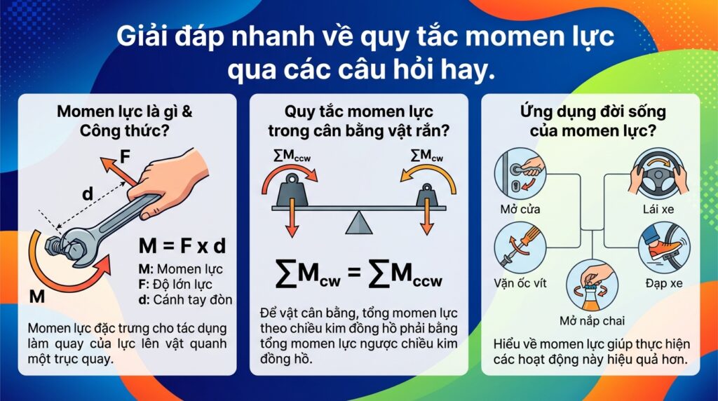 Giải đáp nhanh về quy tắc momen lực qua các câu hỏi hay.