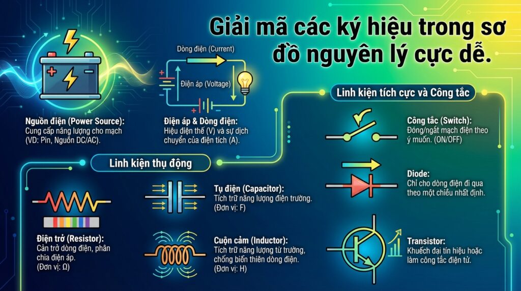 Giải mã các ký hiệu trong sơ đồ nguyên lý cực dễ.