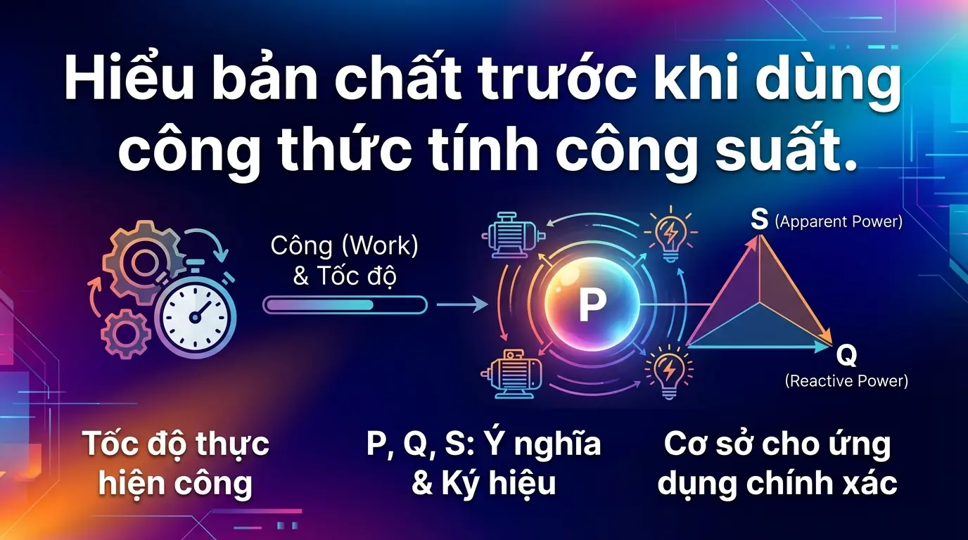 Hiểu bản chất trước khi dùng công thức tính công suất.
