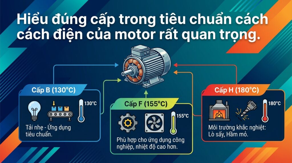 Hiểu đúng cấp trong tiêu chuẩn cách điện của motor rất quan trọng.