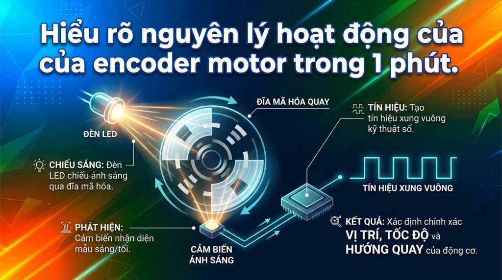 Hiểu rõ nguyên lý hoạt động của encoder motor trong 1 phút.