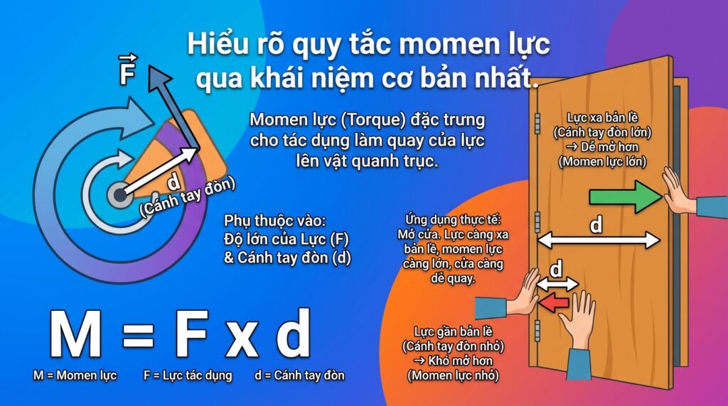 Hiểu rõ quy tắc momen lực qua khái niệm cơ bản nhất.
