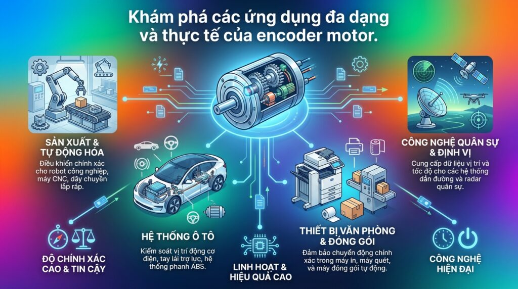 Khám phá các ứng dụng đa dạng và thực tế của encoder motor.