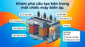 Khám phá cấu tạo bên trong một chiếc máy biến áp.