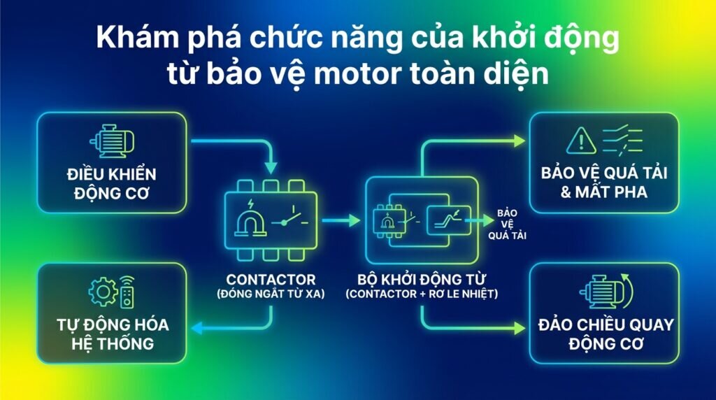 Khám phá chức năng của khởi động từ bảo vệ motor toàn diện.
