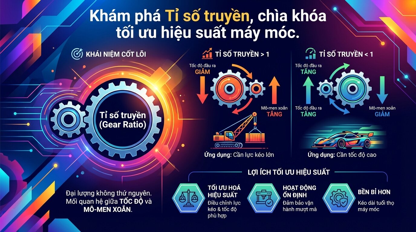 Khám phá Tỉ số truyền, chìa khóa tối ưu hiệu suất máy móc.