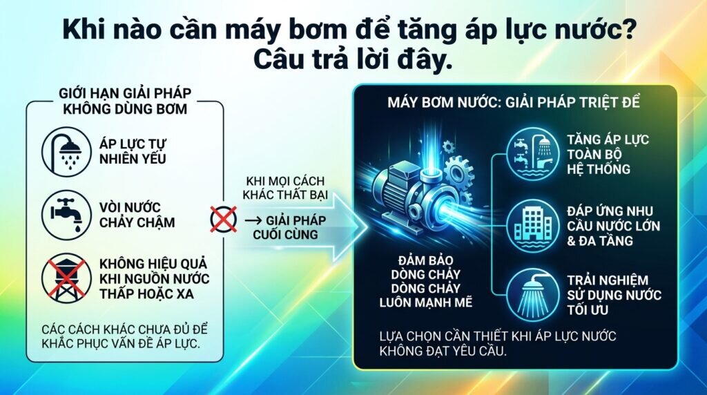 Khi nào cần máy bơm để tăng áp lực nước? Câu trả lời đây.