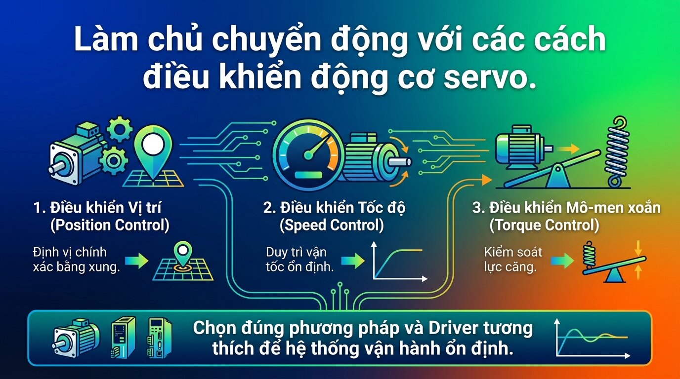 Làm chủ chuyển động với các cách điều khiển động cơ servo.