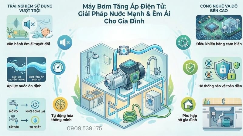 Máy bơm tăng áp điện tử.