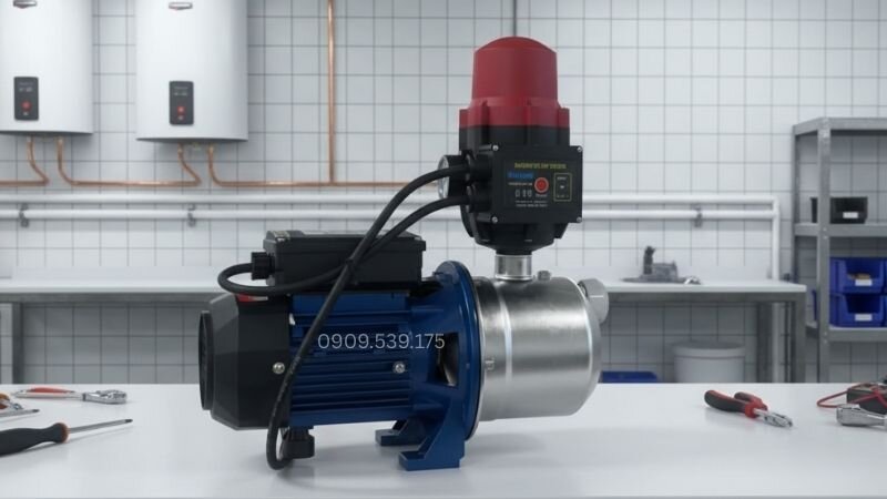 Máy bơm tăng áp không tiếng ồn được thiết kế với khung vỏ dày và chân đế cố định chắc chắn nhằm hạn chế rung động.