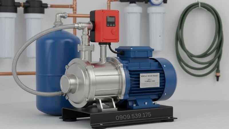 Máy bơm tăng áp tổng cho cả nhà là thiết bị điện tử dùng để tăng áp lực nước cho toàn bộ hệ thống cấp nước sinh hoạt.
