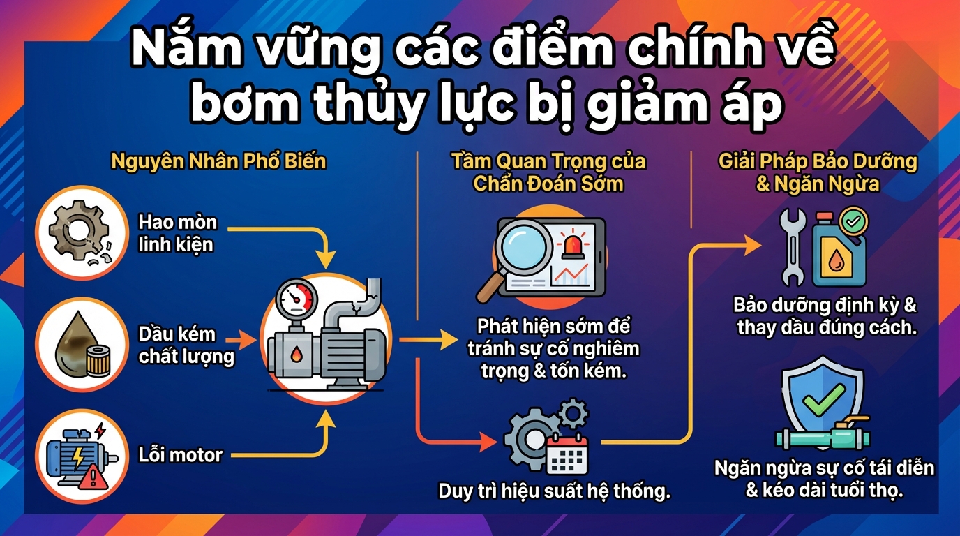 Nắm vững các điểm chính về bơm thủy lực bị giảm áp.