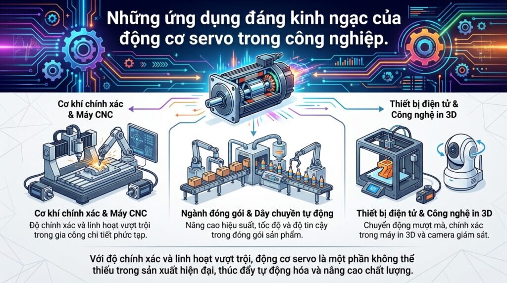 Những ứng dụng đáng kinh ngạc của động cơ servo trong công nghiệp.