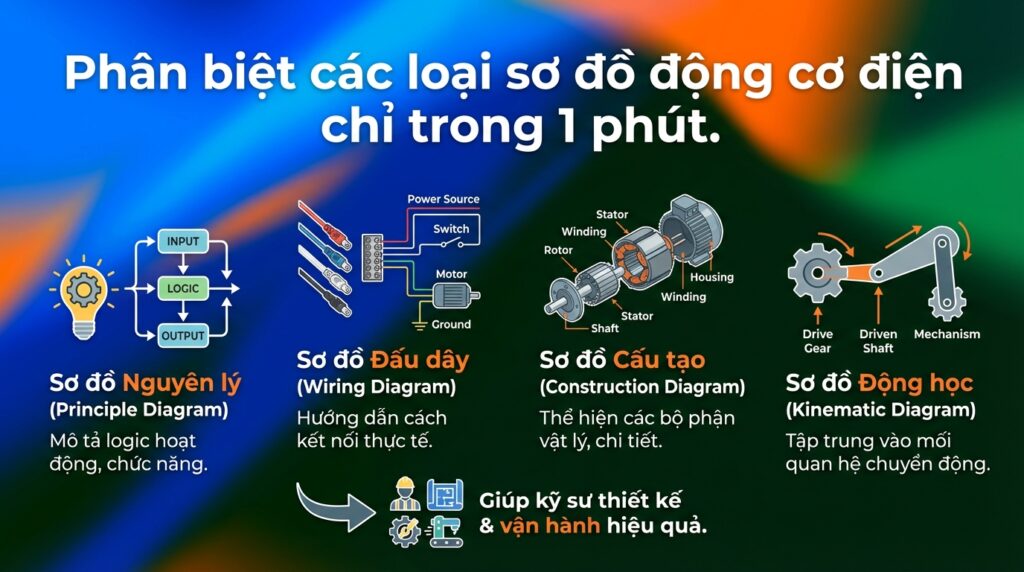 Phân biệt các loại sơ đồ động cơ điện chỉ trong 1 phút.