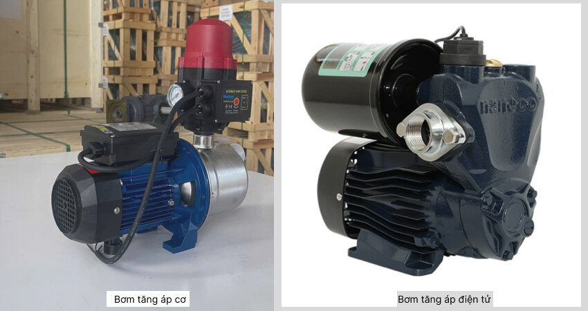 Với các thiết kế đặc trưng cùng chất liệu cấu thành tạo nên sự khác biệt giữa máy bơm nước cơ và máy bơm nước điện tử hiện đại
