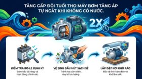 Tăng gấp đôi tuổi thọ máy bơm tăng áp tự ngắt khi không có nước.