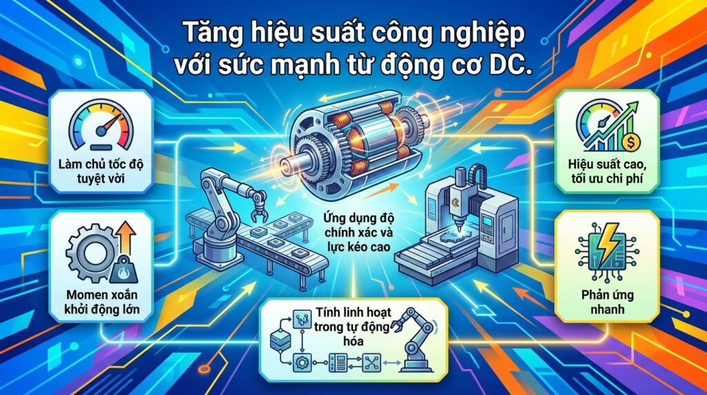 Tăng hiệu suất công nghiệp với sức mạnh từ động cơ DC.