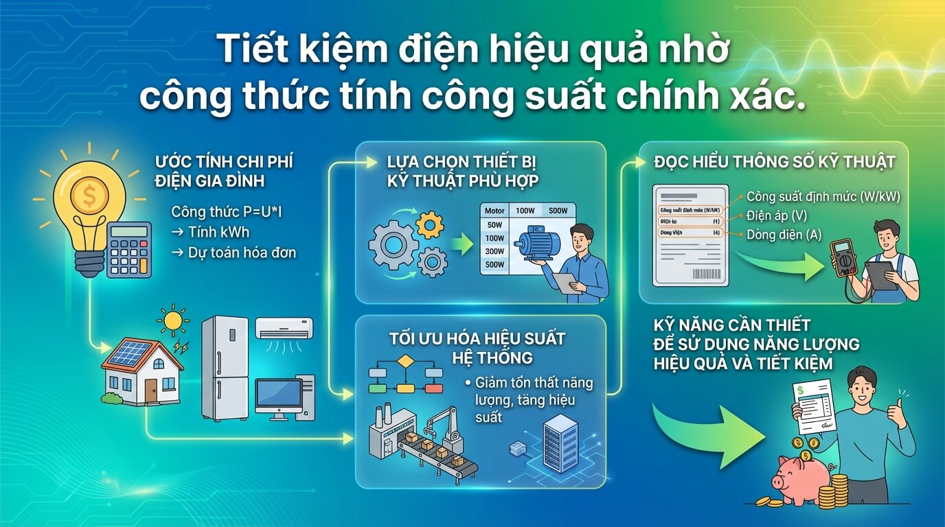 Tiết kiệm điện hiệu quả nhờ công thức tính công suất chính xác.