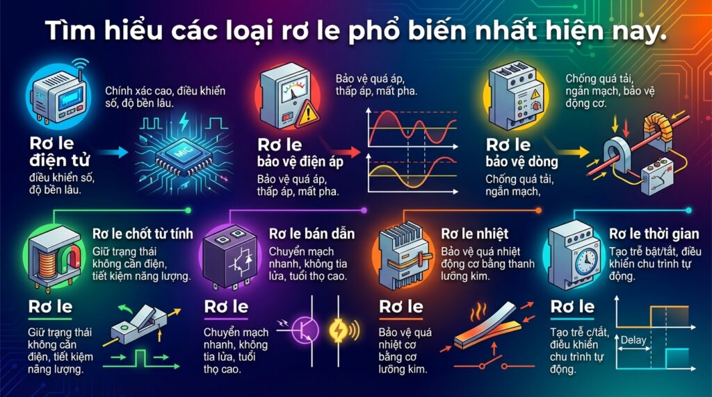 Tìm hiểu các loại rơ le phổ biến nhất hiện nay.