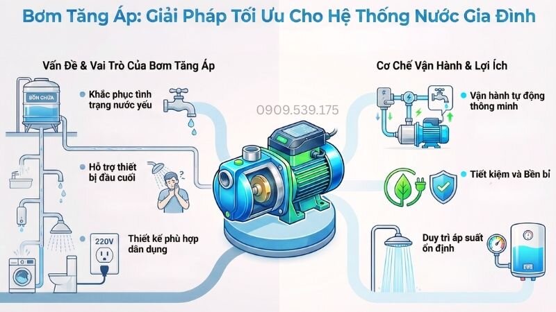 Tìm hiểu về bơm tăng áp và vai trò trong hệ thống nước gia đình.