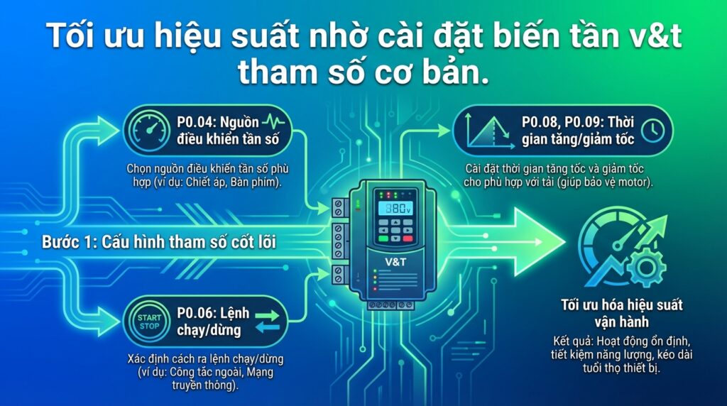 Tối ưu hiệu suất nhờ cài đặt biến tần v&t tham số cơ bản.