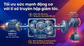 Tối ưu sức mạnh động cơ với tỉ số truyền hộp giảm tốc.