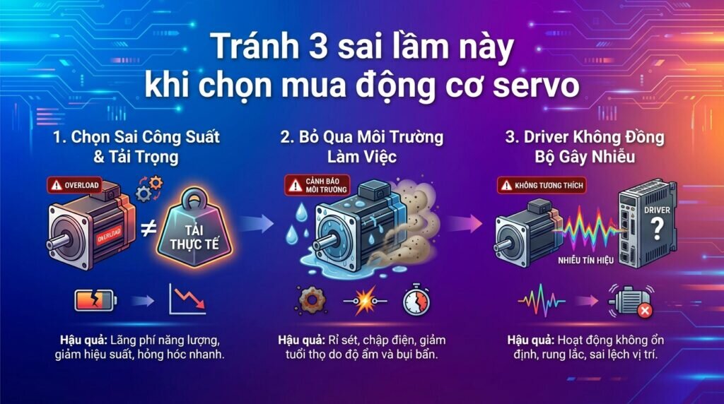Tránh 3 sai lầm này khi chọn mua động cơ servo.