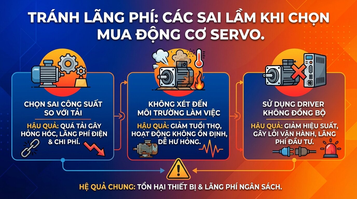 Tránh lãng phí: các sai lầm khi chọn mua động cơ servo.