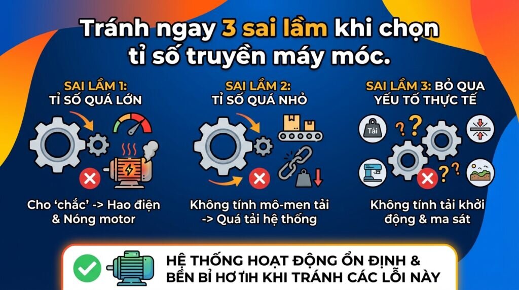 Tránh ngay 3 sai lầm khi chọn tỉ số truyền máy móc.