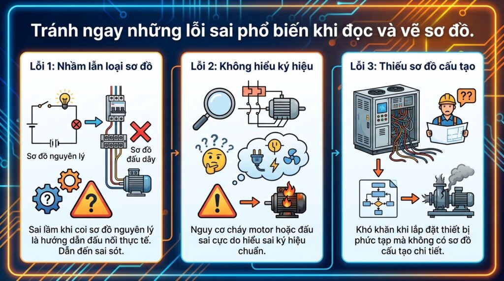 Tránh ngay những lỗi sai phổ biến khi đọc và vẽ sơ đồ.