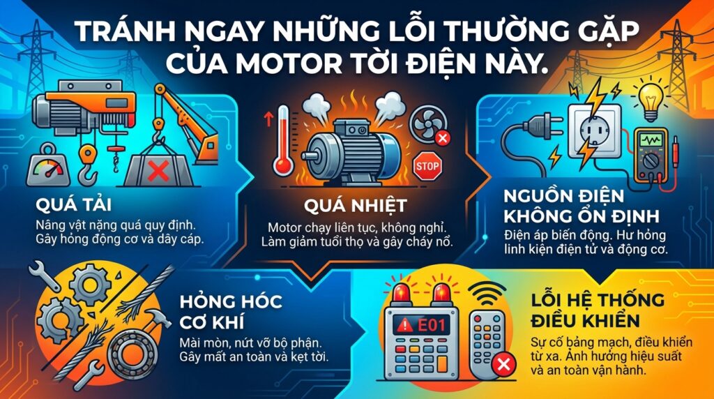 Tránh ngay những lỗi thường gặp của motor tời điện này.