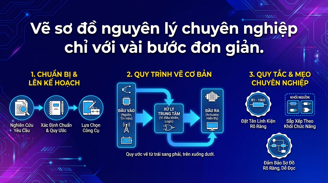 Vẽ sơ đồ nguyên lý chuyên nghiệp chỉ với vài bước đơn giản.