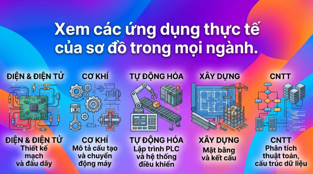Xem các ứng dụng thực tế của sơ đồ trong mọi ngành.