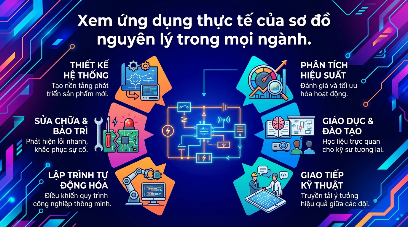 Xem ứng dụng thực tế của sơ đồ nguyên lý trong mọi ngành.