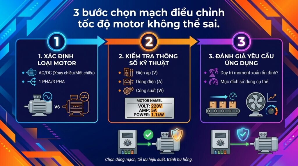 3 bước chọn mạch điều chỉnh tốc độ motor không thể sai.