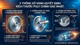 3 thông số vàng quyết định kích thước puly chính xác nhất.