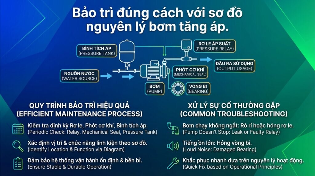 Bảo trì đúng cách với sơ đồ nguyên lý bơm tăng áp.