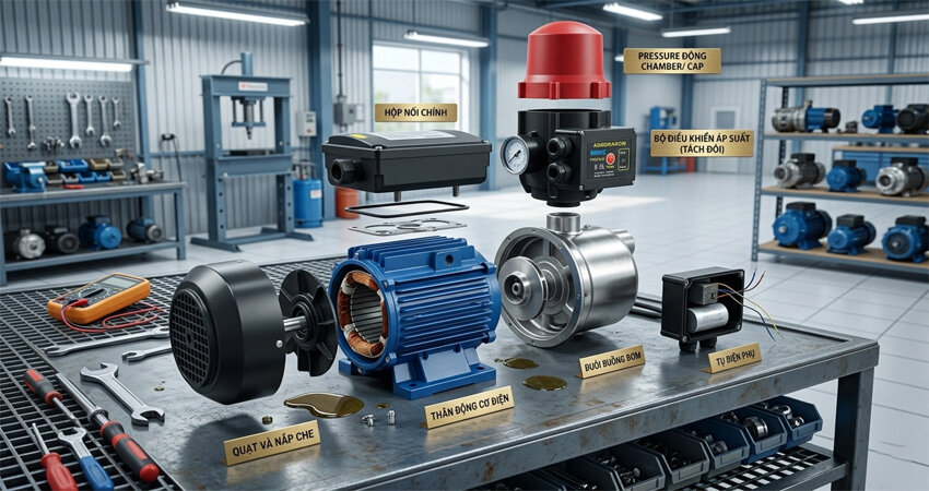 Bảo trì máy bơm tăng áp mini định kỳ không chỉ giúp máy bơm nước motor vận hành bền bỉ mà còn hạn chế các hư hỏng tốn kém
