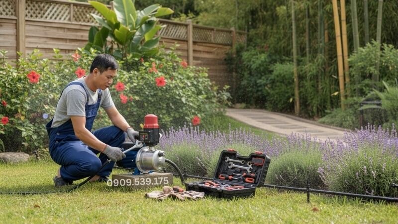 Bảo trì và khắc phục sự cố thường gặp với bơm tăng áp tưới cây.