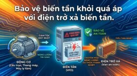 Bảo vệ biến tần khỏi quá áp với điện trở xả biến tần.