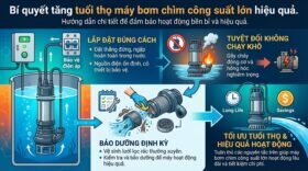 Bí quyết tăng tuổi thọ máy bơm chìm công suất lớn hiệu quả.
